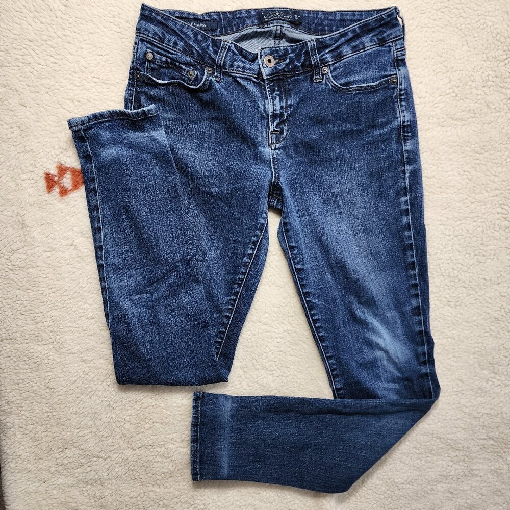 Lucky Brand Mid Rise Skinny Lolita Ankle Blue Dark Wash Jeans 6/28 (28x29)